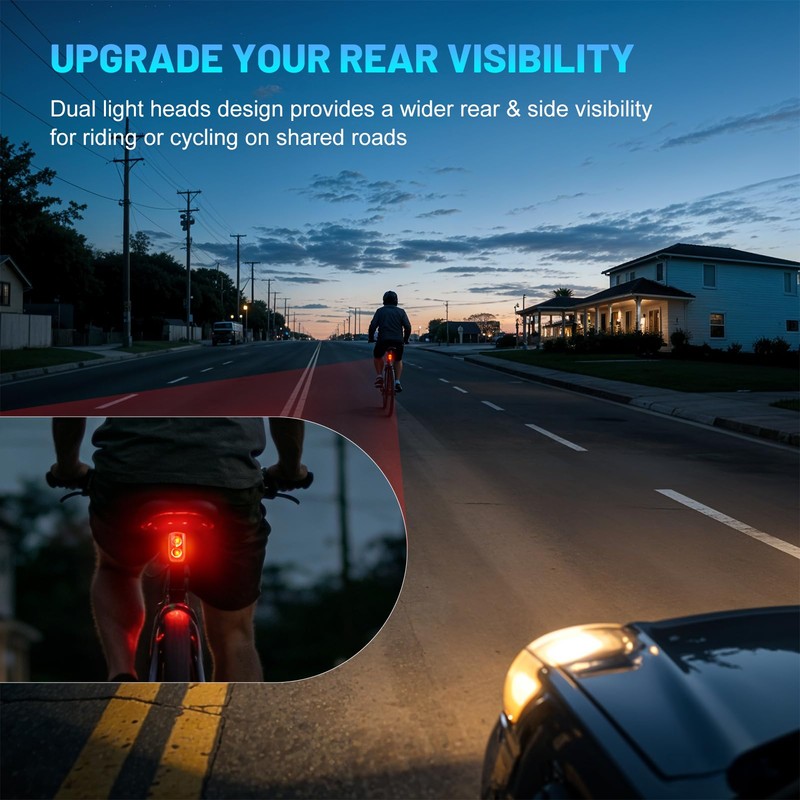 APECYC Bike Tail Light, Rechargeable Bicycle Rear Light for Night