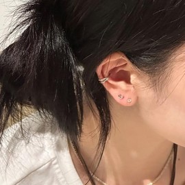 Basic Moon Silver Piercing OTEP24703N White / 베이직 문 실버 피어싱 OTEP24703N 화이트