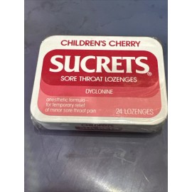 Vintage Sucret’s Sore Throat Lozanges, Children’s Cherry Flavor-FACTORY SEALED!!