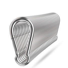 Spring Snap Hooks, 304 Stainless Steel Metal Clip Heavy Duty Rope Connector Small Snap Clamp Key Chain Link Buckle for Hammock Swing Set Outdoor Travel Camping Fishing Hiking (24 PCS, M6)