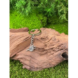 Onwomania - "Wool Yarn Knitting Keyring - Metal Lucky Charm Ideal as a Gift e.g. for a Best Friend, Best Friend, Mum - For Men, Women & Children, silver, Unit size