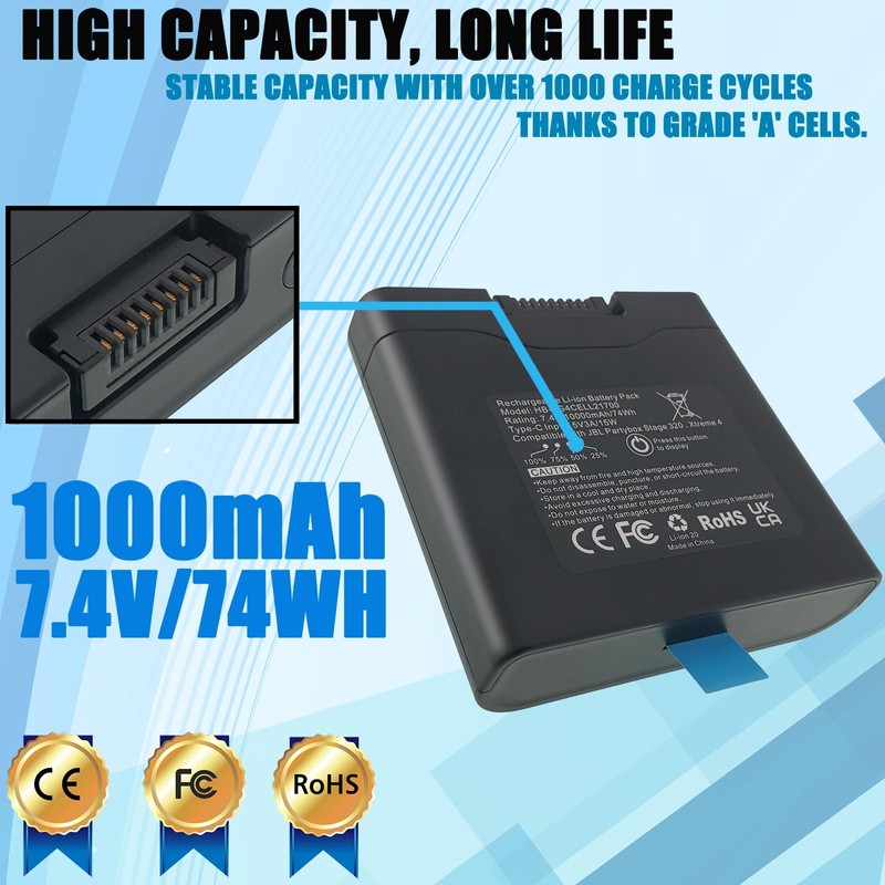 LAQUEENA Xtreme4 Battery Compatible with PartyBox Stage 320 & Xtreme