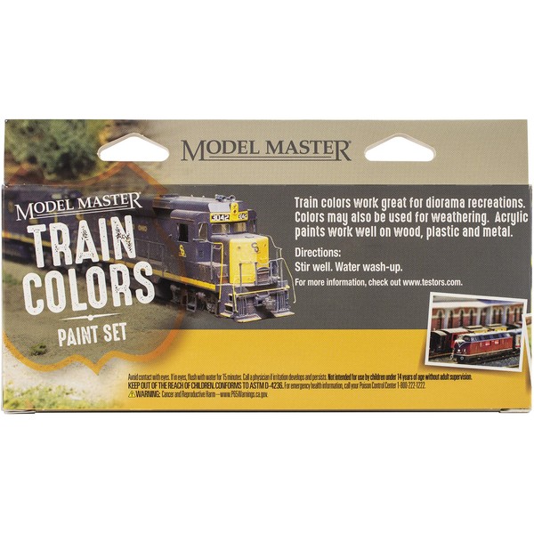 Testors Model Master Theme Paint Set 6/Pkg-Train Colors