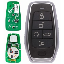 Autel MaxiIM IKEY IKEYAT5TPR Programmable Smart Key Replacement 5 Buttons Lock Unlock Air Suspension Remote Start Panic Buttons OE-Quality for 700+ Vehicles OBD Learning 40 meters/130 feet
