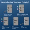 HEXIHER Solid Brass 30/35 Double Cylinder Cylinder Lock with 5
