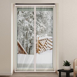 Large Magnetic Thermal Windproof Entryway Curtain Black