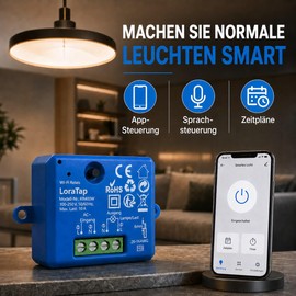 LoraTap 2 Pack WiFi Switch Alexa Wireless Mini Size Receiver 2500W 10A Smart Switch Remote Phone Relay Compatible with Google Assistant