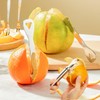WQHLONGBO 2PCS 304 Stainless Steel Orange Peeler,Ergonomic Safe Cutter &