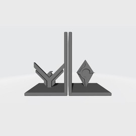 Dune Bookend with Atreides/Harkonnen Sigils and Sandworm - High-Quality 3D Print - Design: Atreides and Harkonnen