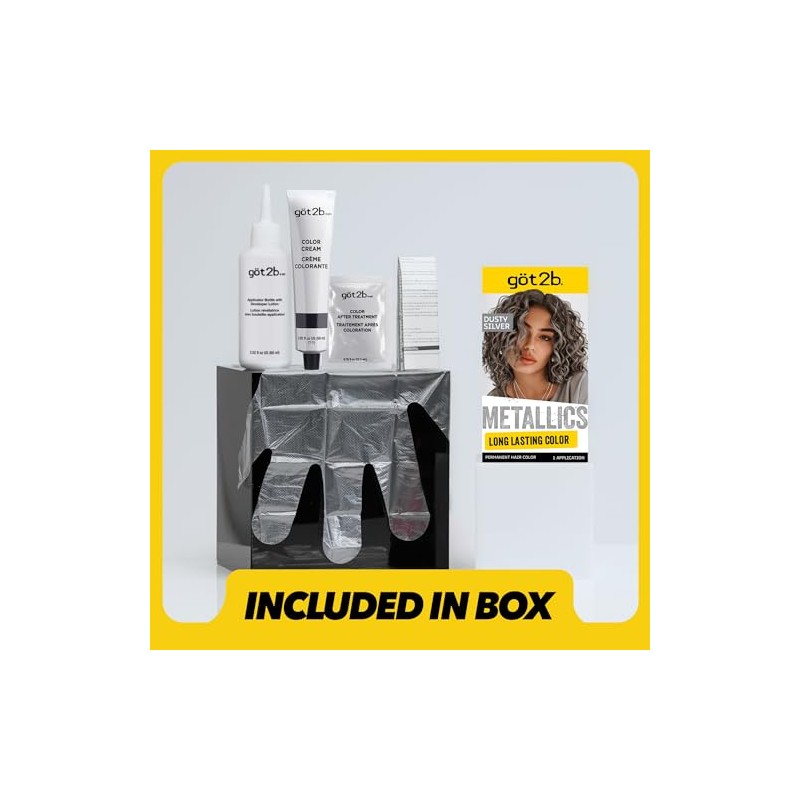 Got2b Metallics Permanent Hair Color, M72 Dusty Silver