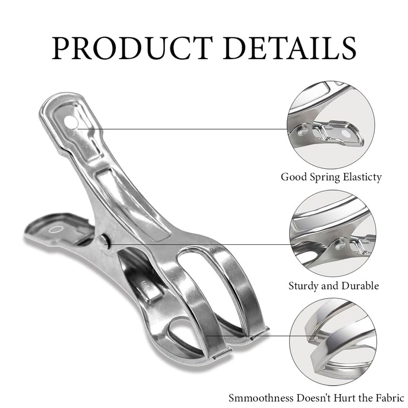 10 PCS Stainless Steel Swimming Pool Cover Clips,for Aboves Ground