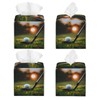 Sports Golf Theme Tissue Box Cover Square, PU Leather Facial