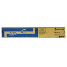 Kyocera 1T02K0CUS0 Model TK-897C Cyan Toner Cartridge, Compatible with FS-C8025MFP, FS-C8520MFP, FS-C8525MFP, TASKalfa 205c, 255 and 255c Color Multifunctional Printers