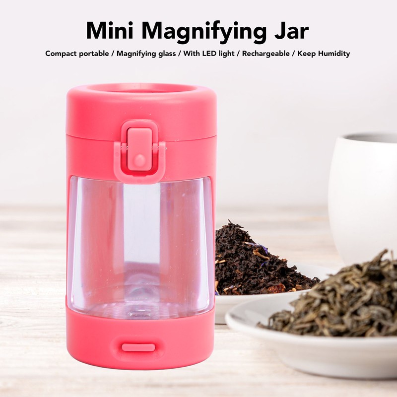 Magnifying Jar Portable Rechargeable Keep Humidity Mini Air Tight Storage