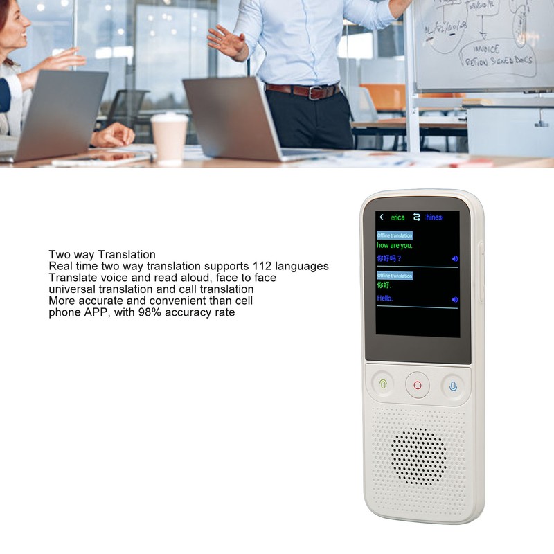112 Languages Smart Voice Translator 2.4inch Touch Screen 1GB RAM