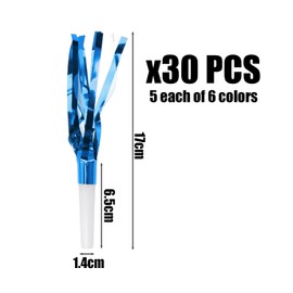 30 Pieces Colorful Party Whistle, Plastic Tassel Whistle, Noise Maker, Party Horn, Children'S Trumpet For Birthday Party, Sporting Event, Carnival, Celebration