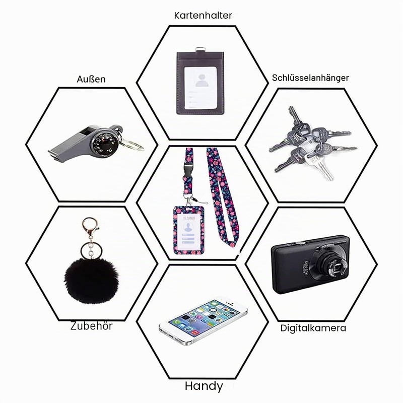 1 x ID Card Holder with Strap, Lanyard ID Holder,