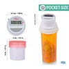 Pillzar Portable Pill Organizer Dispenser with Timer Cap for Medication,