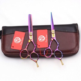 Kit Tijeras Profesionales Estilista Barbero Peluquero Purple Dragon 5.5 pulgadas