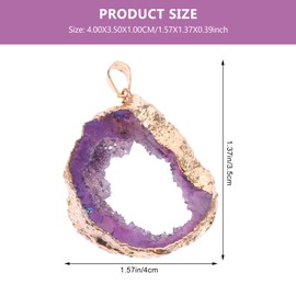 IWOWHERO Natural Agate Slice Necklace Pendant Decorative Gemstone Diy Jewelry Craft