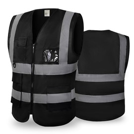 Hi Vis Vests for Women Men High Visibility Reflective Safety Vests Breathable With Pocket Zipper for Build Oudoor Work Meet ANSI/ISEA Standard