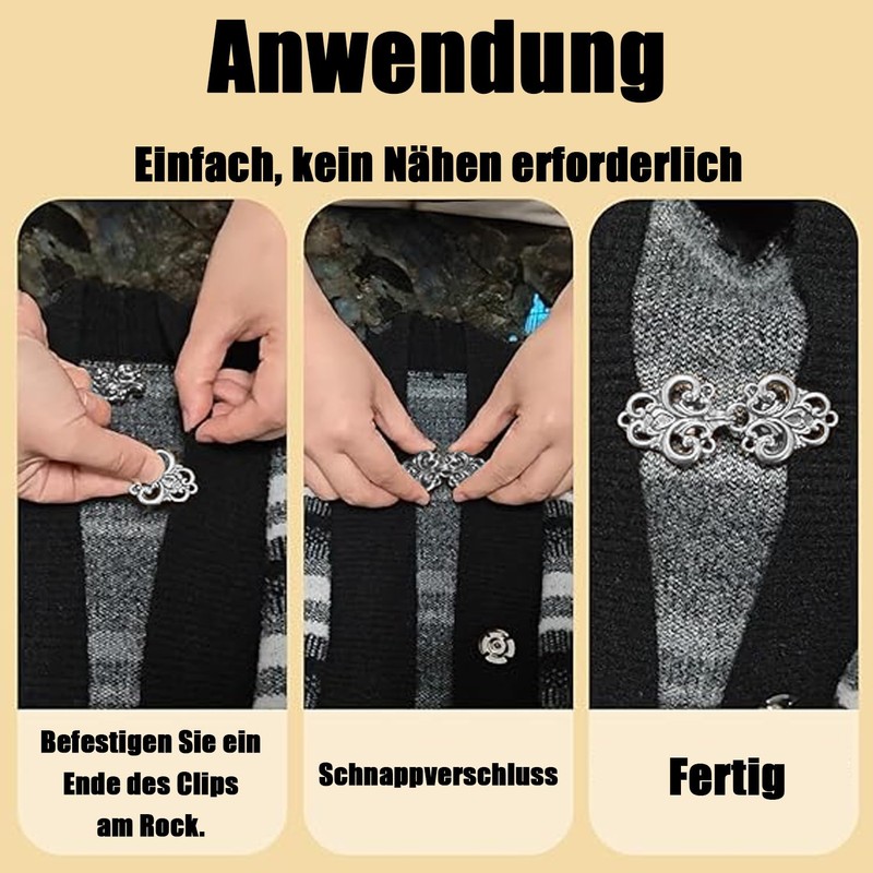 QZKJQDD vintage sweater clips, 13mm, Metal