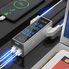 BMK BMK 300W Car Power Inverter with 12V to 110V Dual AC Outlets & 4 Fast USB Ports (QC3.0 & PD), Car Outlet Adapter with LCD Display, Smart Cooling for Laptop/CPAP/Travel