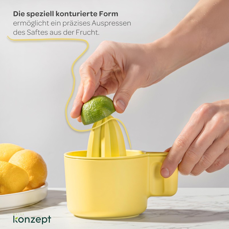 KONZEPT Lemon Squeezer, Orange Squeezer with Container 500 ml -