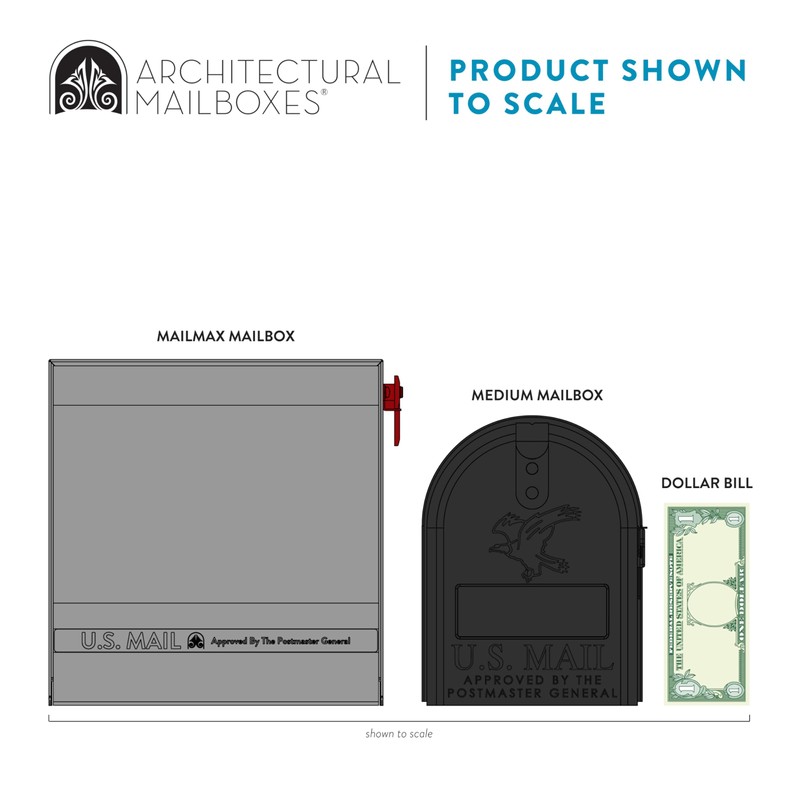 Architectural Mailboxes MailMax™ Heavy Duty, Modern Steel Metal Post Mounted