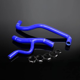 PIT66 Silicone Coolant Radiator Hose Kit with Clamps, Compatible with 1996 1997 1998 1999 2000 2001 2002 2003 2004 Ford Mustang GT 4.6L V8 Blue