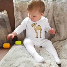 Azeeda 0-3 Month 'Happy Camel' Baby Romper Jumpsuit/Sleep Suit (SS00102123)