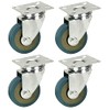 50mm Non Marking Grey Hard Rubber Castors - Top Plate