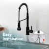 GIMILI Black Kitchen Faucet with Soap Dispenser Single Hole Pull