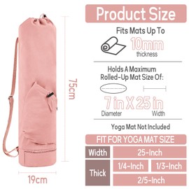 Hensych Yoga Mat Bag, Yoga Mat Holder with Bag, Multi-Function Storage Bag for Gym Class Beach Park Travel
