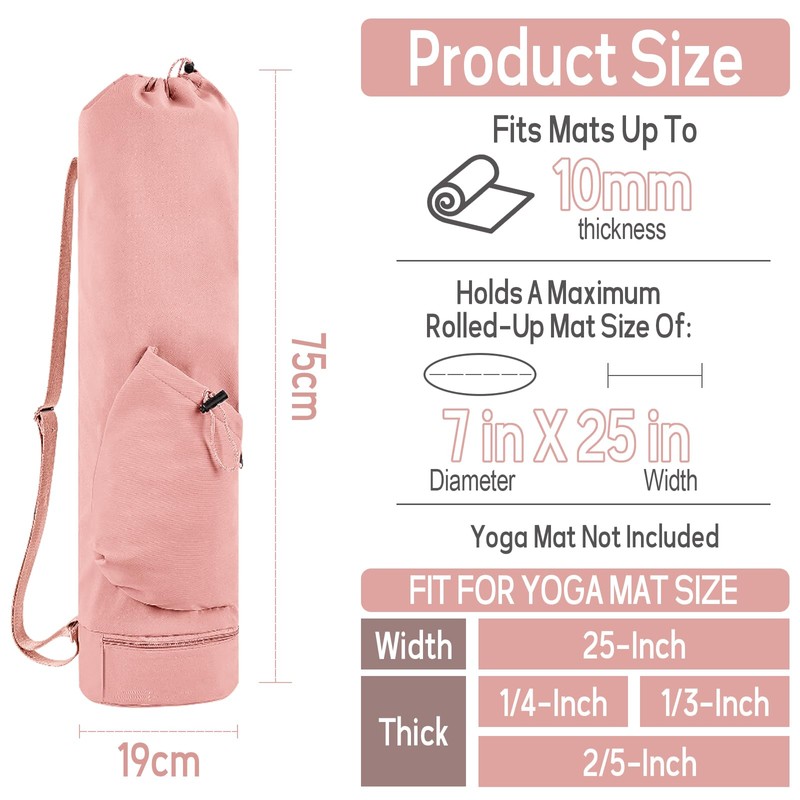 Hensych Yoga Mat Bag, Yoga Mat Holder with Bag, Multi-Function