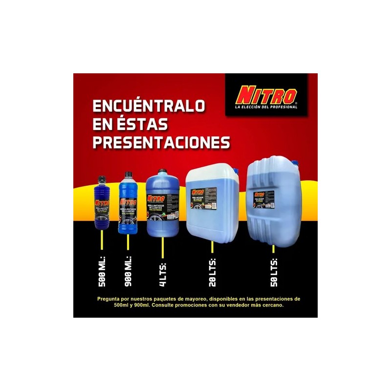 Nitro Abrillantador De Llantas Azul Extremo 4 Litros Azul