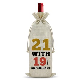 Happy 40th Birthday Gifts Wine Bag with Drawstring Turning 40 Wine Bag Funny 40th Birthday Gifts for Colleague Boss Wine Accessories Gifts 40 Year Old Birthday Gifts for Brother Sister Parents