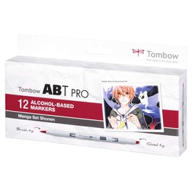 Tombow ABTP-12P-5 Alcohol Based Marker ABT PRO Two Tips Manga Set