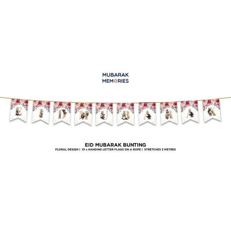 Eid Mubarak Bunting Party Flags - Happy Eid Decorations (10