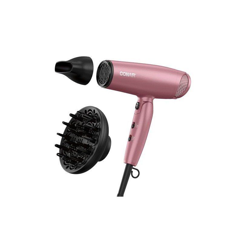 Conair Hair Dryer with Diffuser and Folding Handle