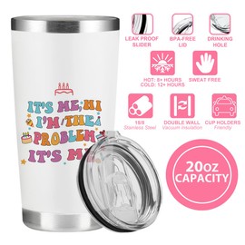 Kihraw Gifts for TS Fans Music Lovers Tumbler Birthday gifts for Singer Fans 20 Oz Stainless Steel Tumbler Travel Tumbler Coffee Cup - It's Me Hi I'm the Problem