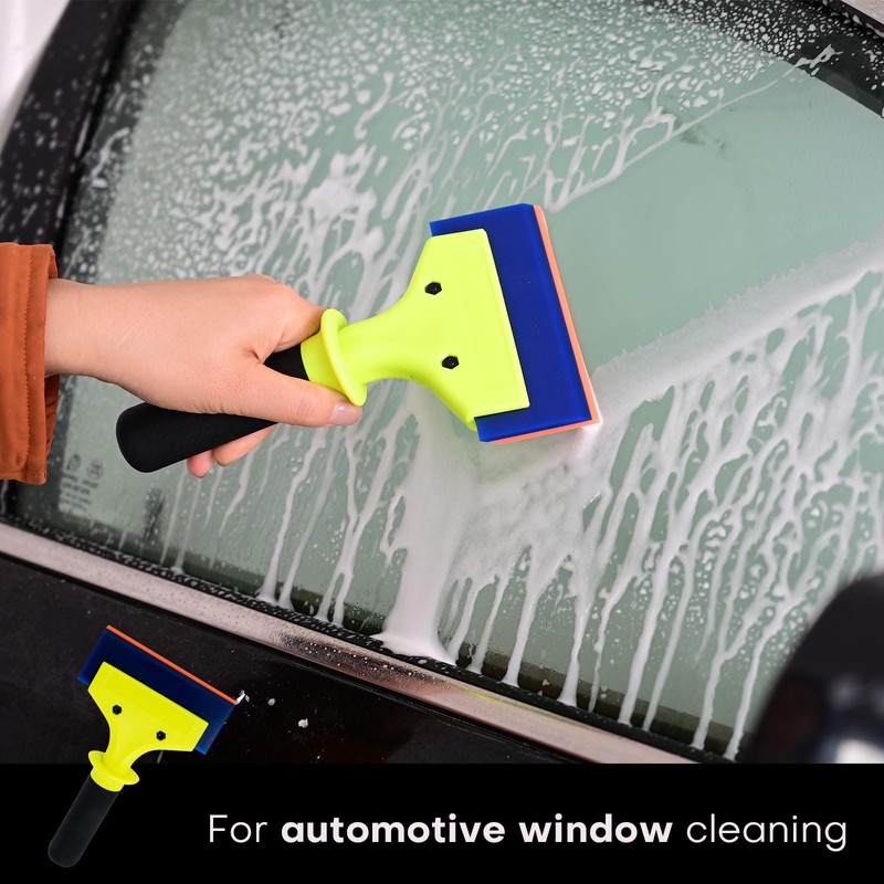 NEWISHTOOL 2 Pack Rubber Squeegee with Nylon Handle for Water