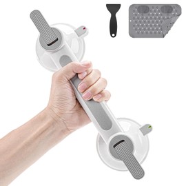 Grab Bars for Seniors with Suction Cup, Grab Bar Shower & Bathtub, No Drilling, Max 200 kg, Removable, Non-Slip Suction Handle with Carpet for Bathroom, Toilet, Stairs & Disabled Mobility Restrictions