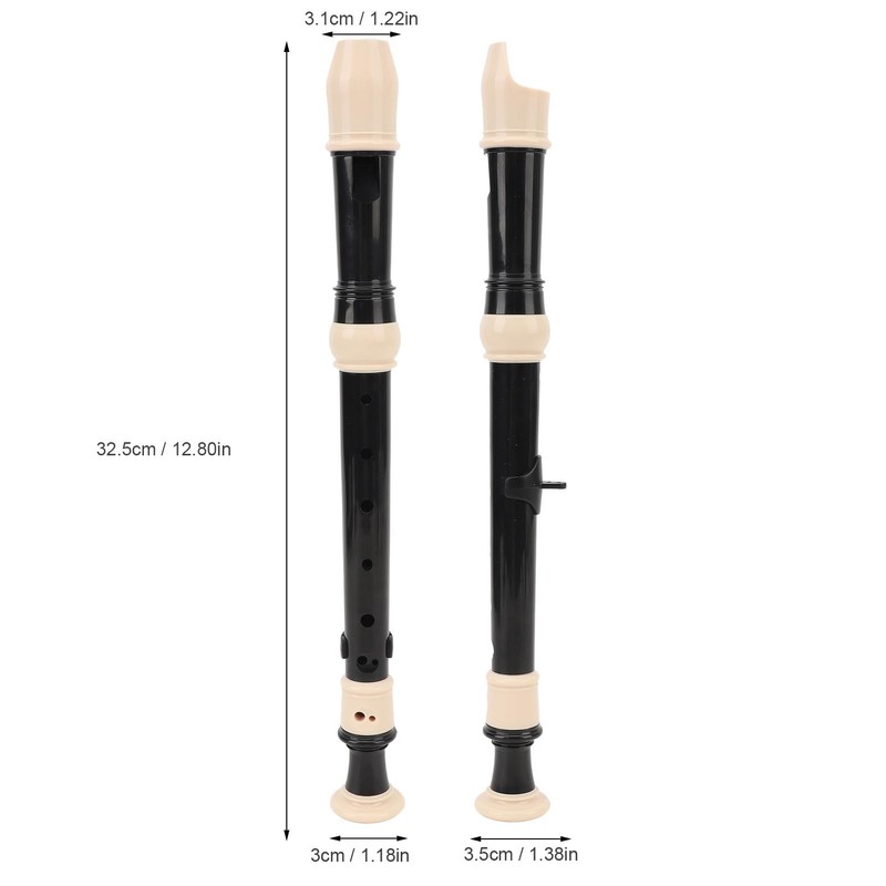 Flute ABS Descant Recorders Instrument, Detachable 8 Hole Soprano Recorder