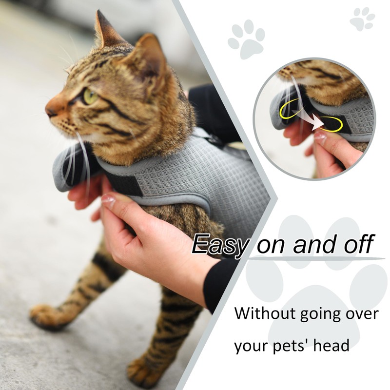 Cat Harness and Leash for Walking Escape Proof Breathable Mesh