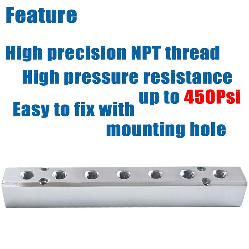 Qolekog Quality 7 Way 9 Port Air Manifold 1/2" NPT