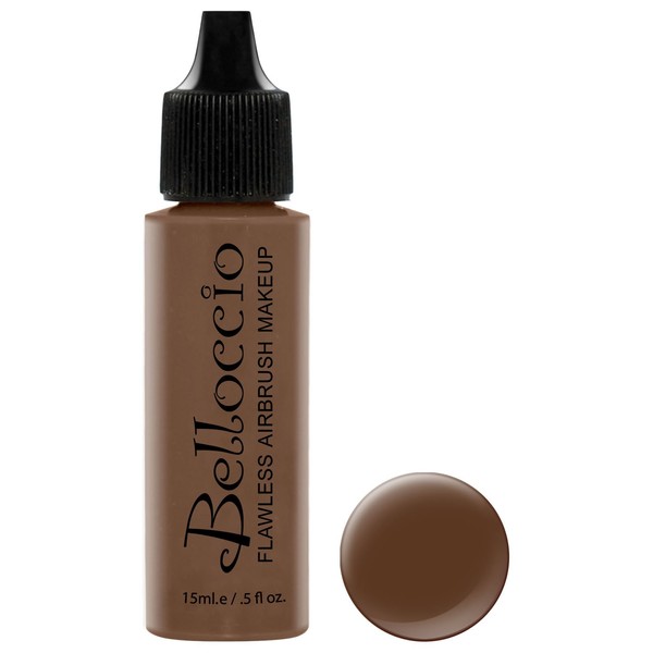 Belloccio's Professional Cosmetic Airbrush Makeup Foundation 1/2oz Bottle: Java- Dark with red and Olive Undertones