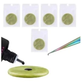 5 Piedras Jade Para Pegamento De Extensiones De Pestañas 1x1