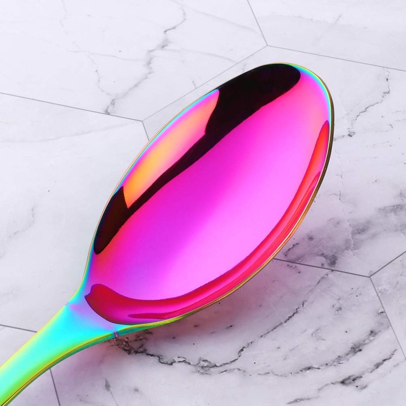 Bisda 2-Piece Stainless Steel 18 10 Serving Spoon (Rainbow)