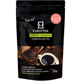 チャコールコーヒー カフェインレス クロッティーコーヒークレンズ デカフェ KUROTTEA COFFEE CLEANSE Decaf 100g 約33日分 カフェイン93%カット 3種の国産炭 MCTオイル 乳酸菌5兆個 国内生産